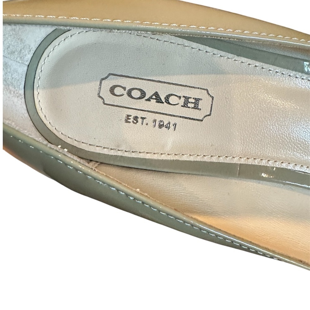 NWOT Coach Sage Peep Toe Heels with Metal Buckle - Picture 5 of 8